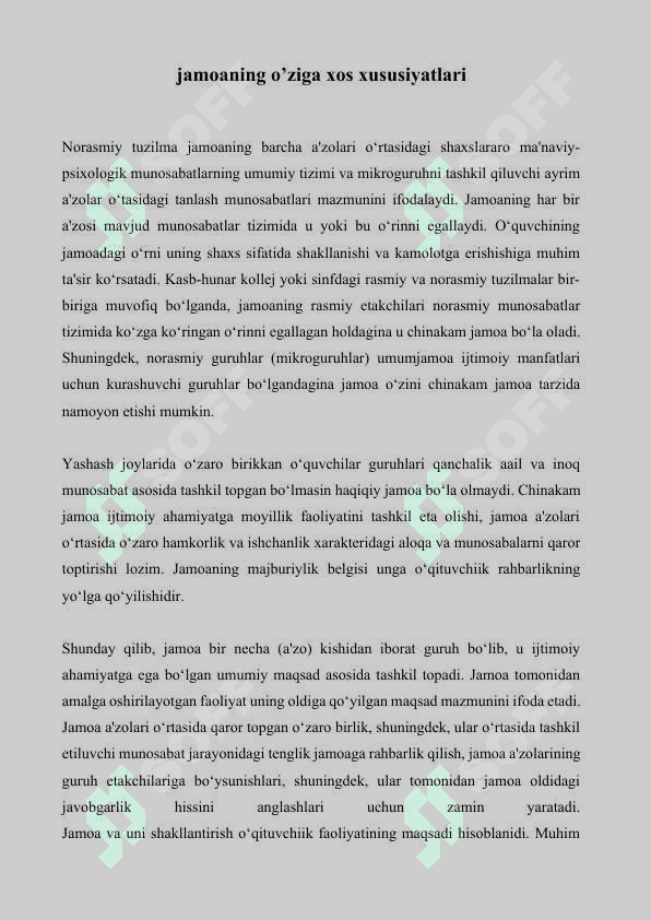 Tarbiya metodlarining jamoani rivojlantirish darajasiga bog'liqligi 4