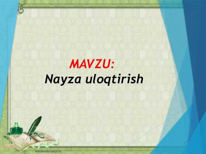 Nayza uloqtirish (TAQDIMOT)