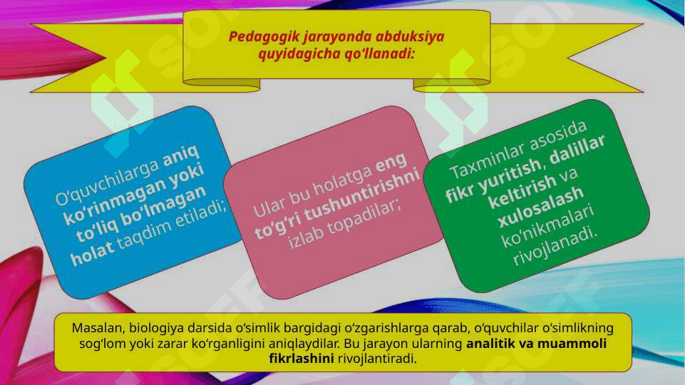 Hozirgi zamon metodlari: abduksiya kumatoid, keys stadi, evristika (TAQDIMOT) 7