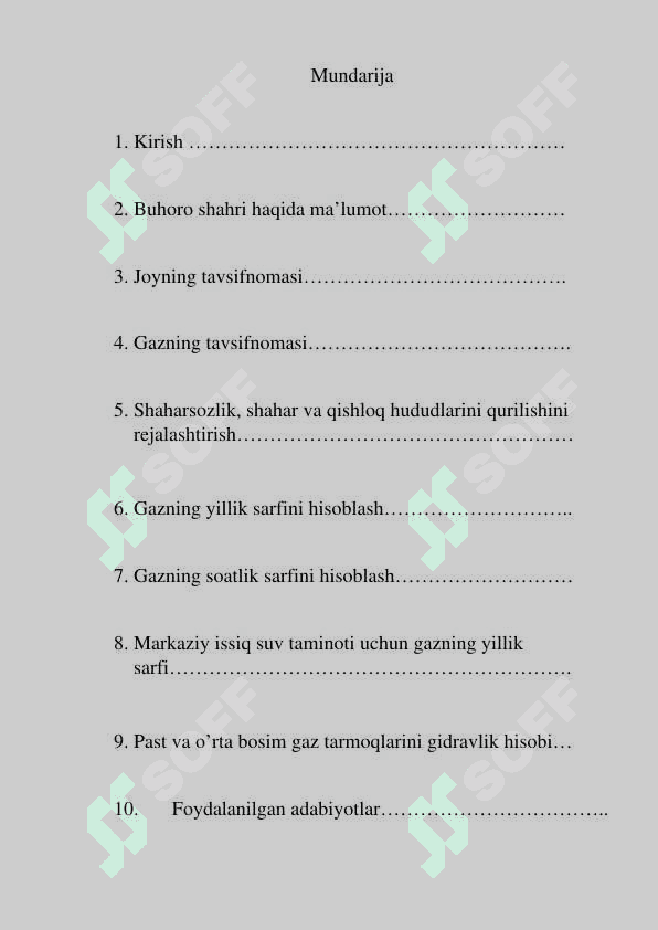 Gaz taminoti tizimlarini loyihalash 2