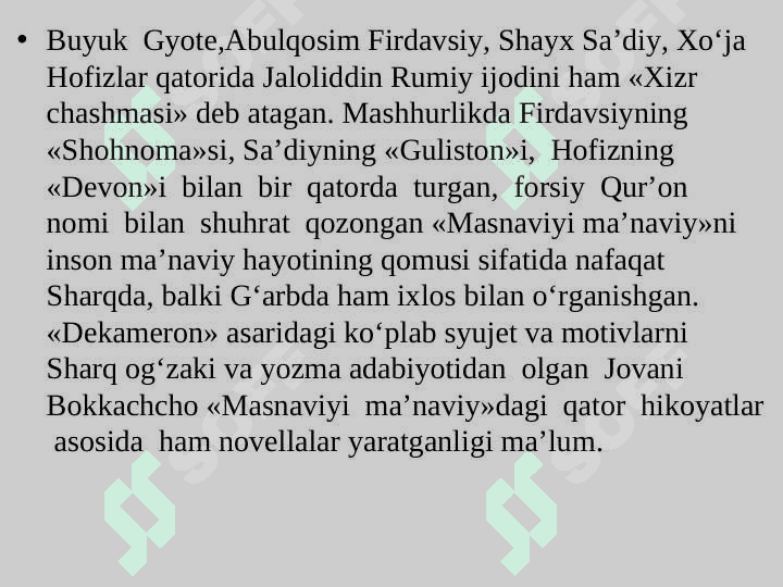 O‘RTA ASRLAR ADABIYOTI: SHARQ VA G‘ARB ADABIYOTI 4