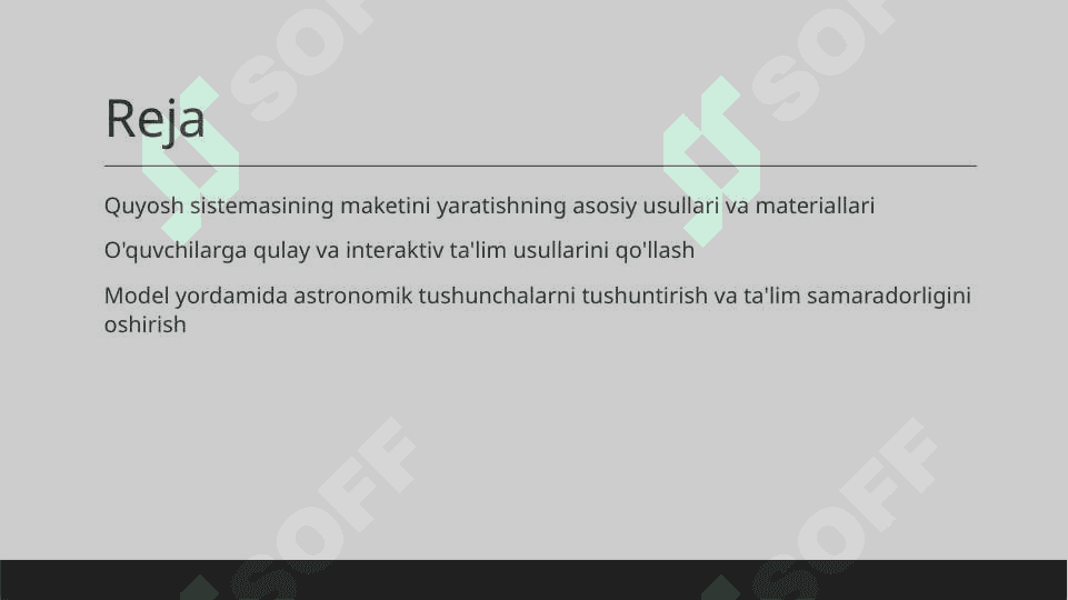 Quyosh sistemasi maketini yaratish va darsda qoʻllash 2