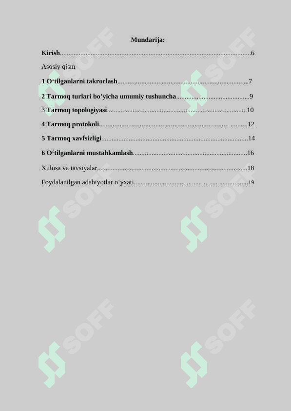 Tarmoq turlari umumiy tushunchalar 2