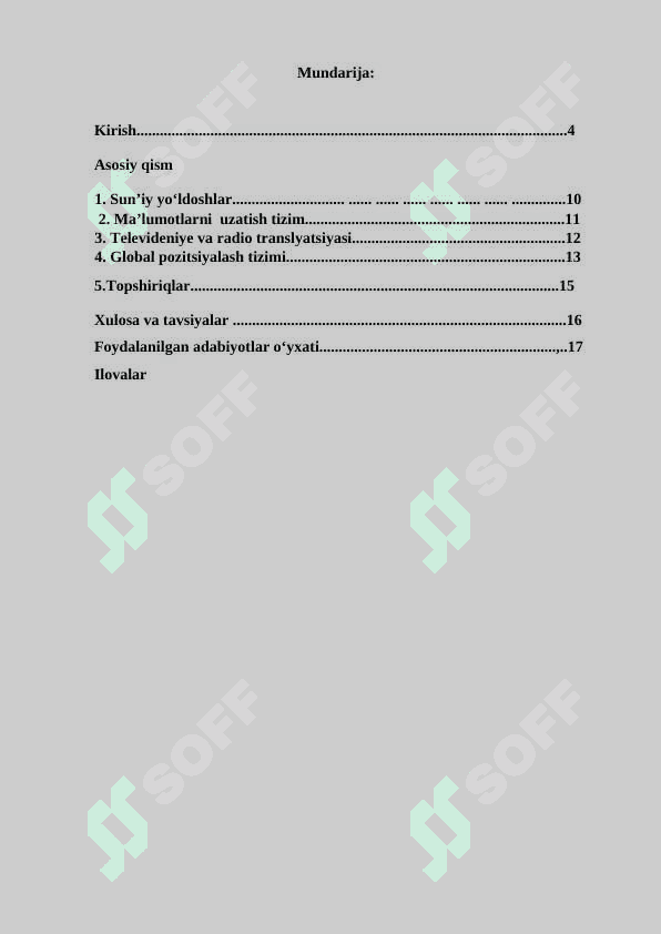 Sun`iy yo`ldosh orqali aloqa tizimlari 2
