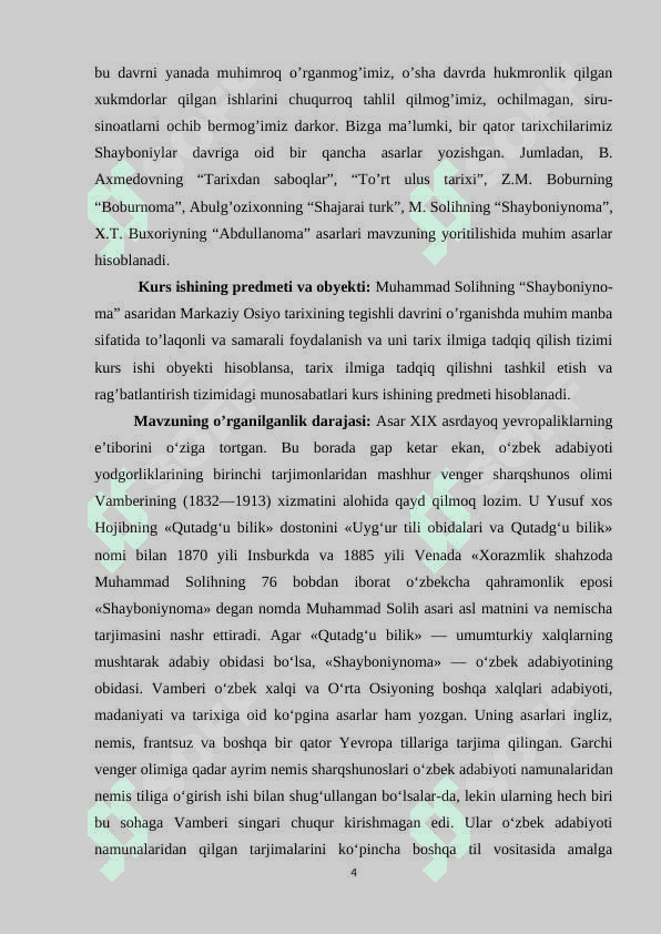 SHAYBONIYNOMA ASARINING BUXORO XONLIGI TARIXNAVISLIGI MAKTABIDA TURGAN O’RNI 3