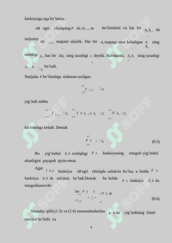 Bazi integral tengsizliklar 8