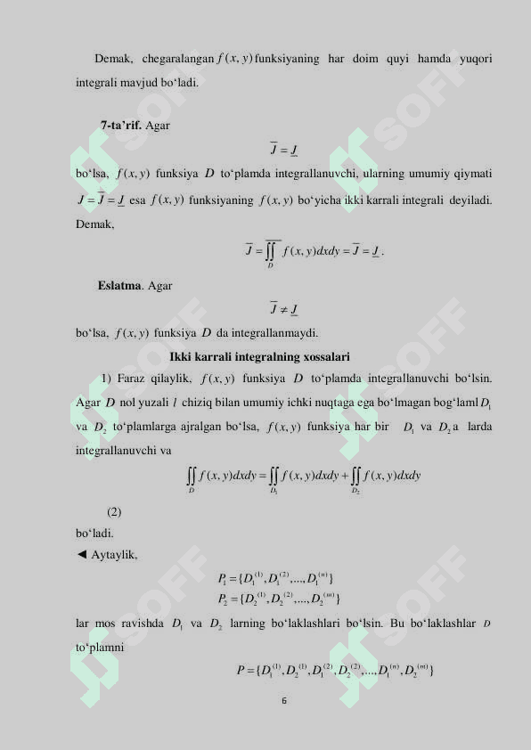 Ikki karrali integrallarni takroriy integralga keltirish 6