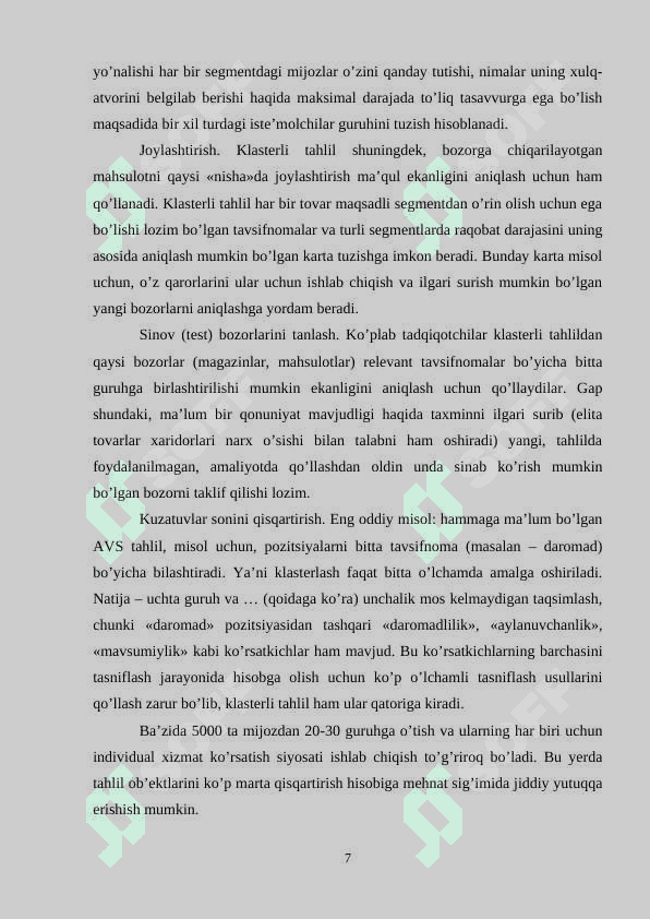 KLASTER TAHLILINING MOHIYATI VA KONTSEPSIYALAR 7