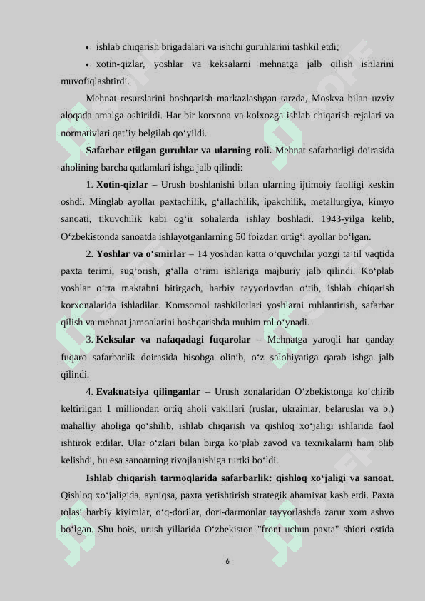 O‘ZBEKISTON XALQINING FRONT ORTIDAGI JASORATI VA MASHAQQATLI MEHNATI 6