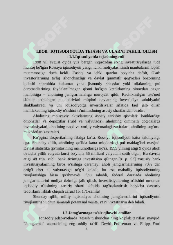 IQTISODIY JAMGʻARISH MOHIYATI VA MANBALARI 5