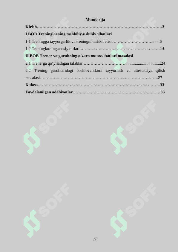 Psixologik trening tushunchasiga tarif 2