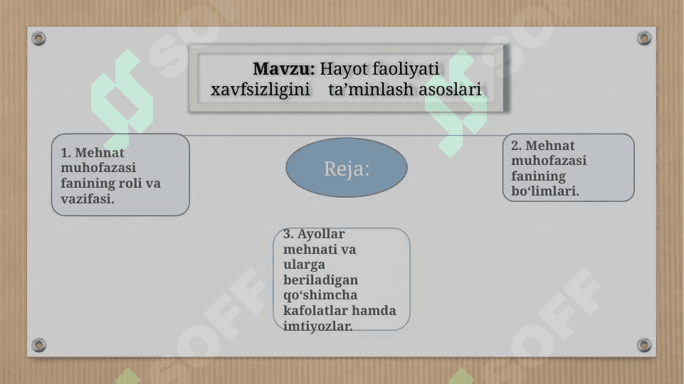 Hayot faoliyati xavfsizligini    ta’minlash asoslari 2