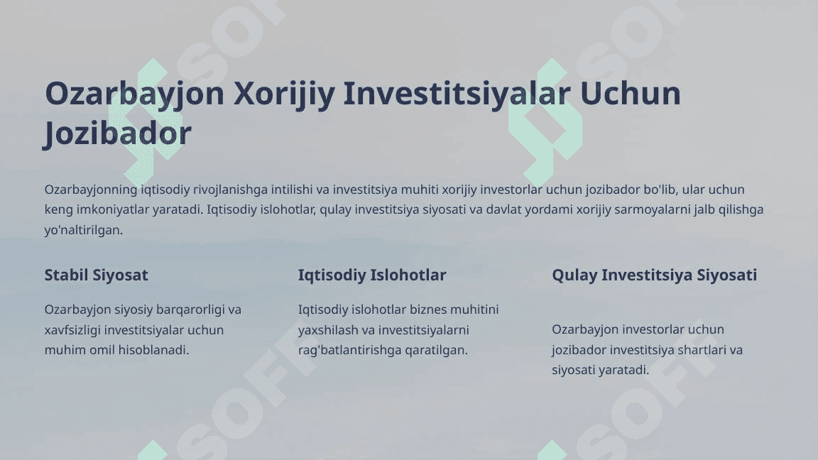 Ozarbayjon davlatining investitsiya tahlili. 6