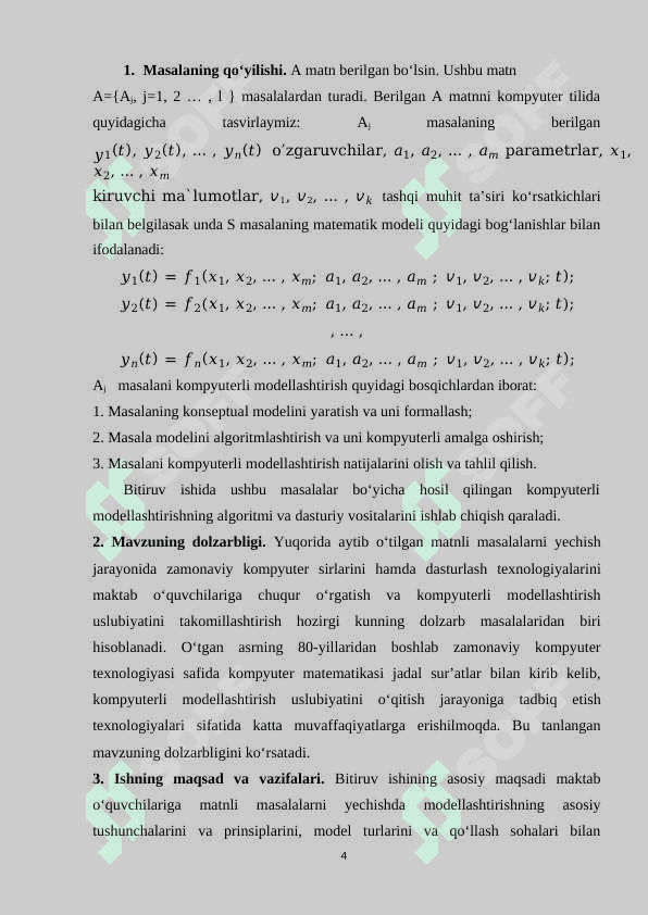 Matnli masalalar uchun  algoritm tuzish uslubi 4