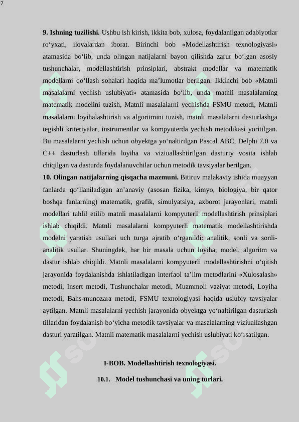 Matnli masalalar uchun  algoritm tuzish uslubi 7