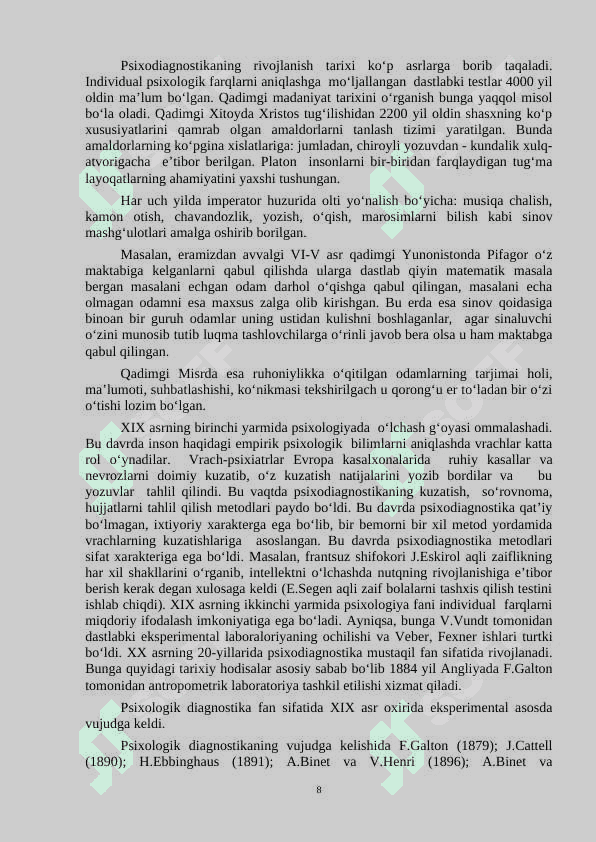 Psixodiagnostika va eksperimental psixologiya 8