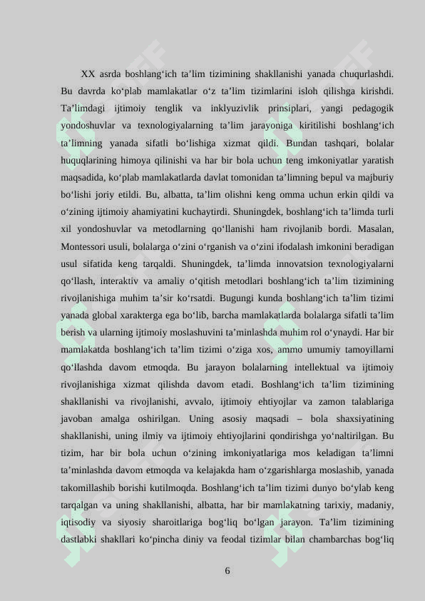 MUSTAQIL O‘ZBEKISTON RESPUBLIKASINING BOSHLANG‘ICH TA’LIM TIZIMINING TARIXI VA RIVOJLANISHI 6