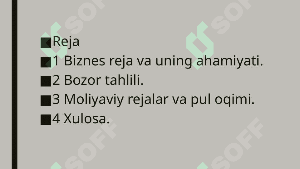 Biznes reja samaradorligini asoslash 2