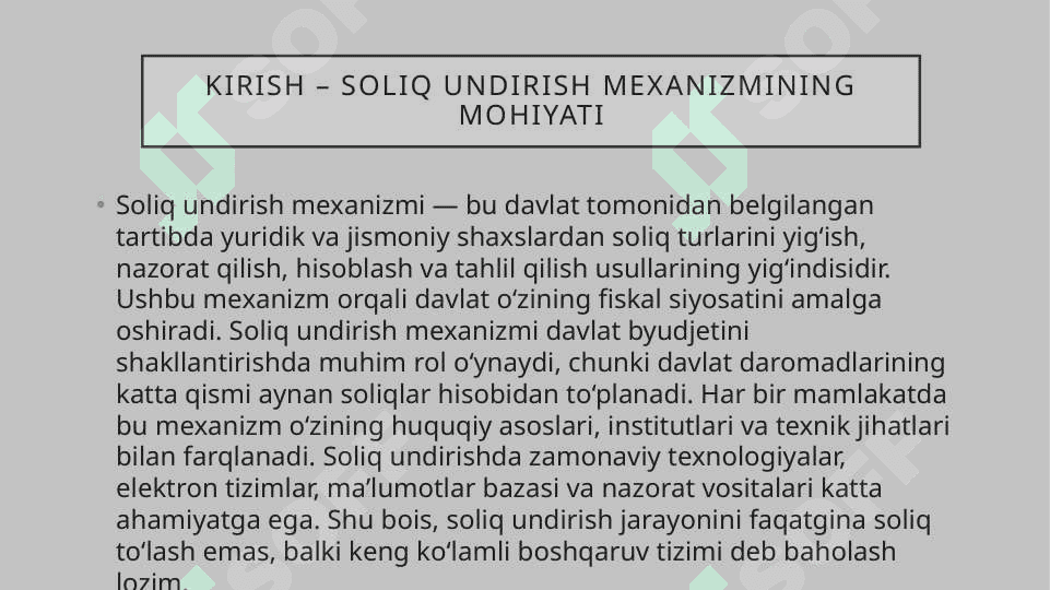 Soliq undirish mexanizmi 2