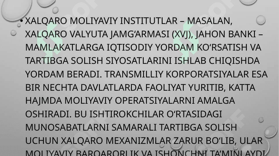 Xalqaro moliya bozorini tartibga solish usullari va mexanizmlari 7