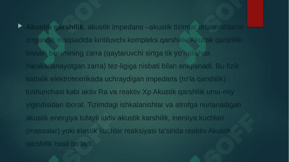 Impedans va to’lqin elektr o’tkazuvchanlik hamda manba turlarini o’zgartirish, aniqlash va qo’llash 2