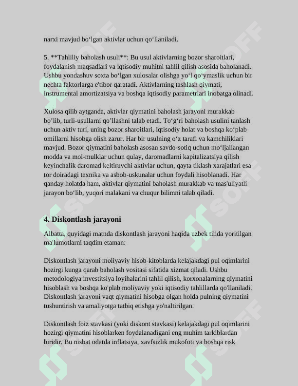 ALOHIDA MOLIYAVIY AKTIVNING TARIXIY DAVOMIYLIGINI HISOBLASH 8