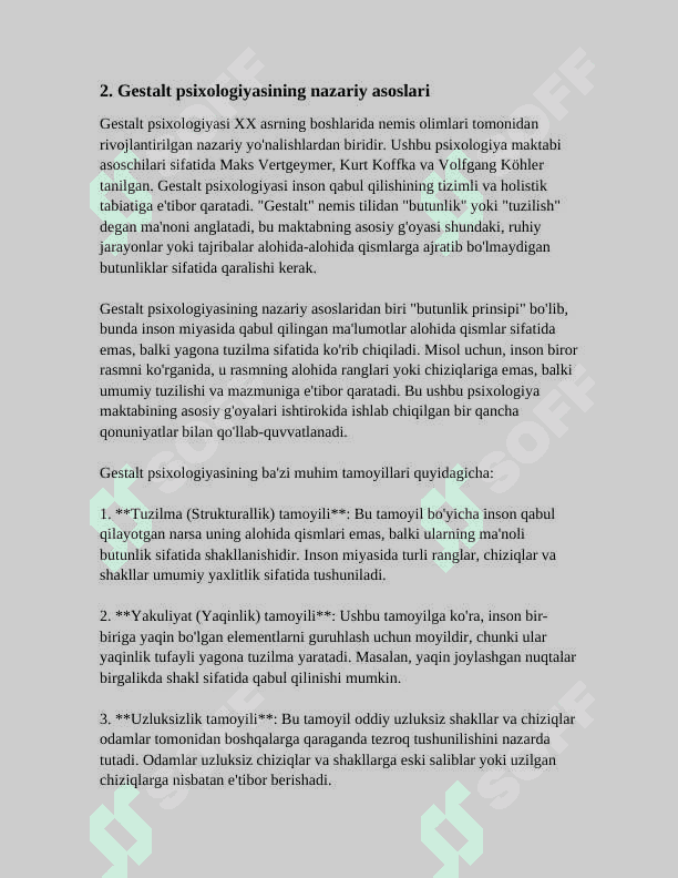 ANALITIK PSIXOTERAPIYA.GESHTALD PSIXOLOGIYA 5