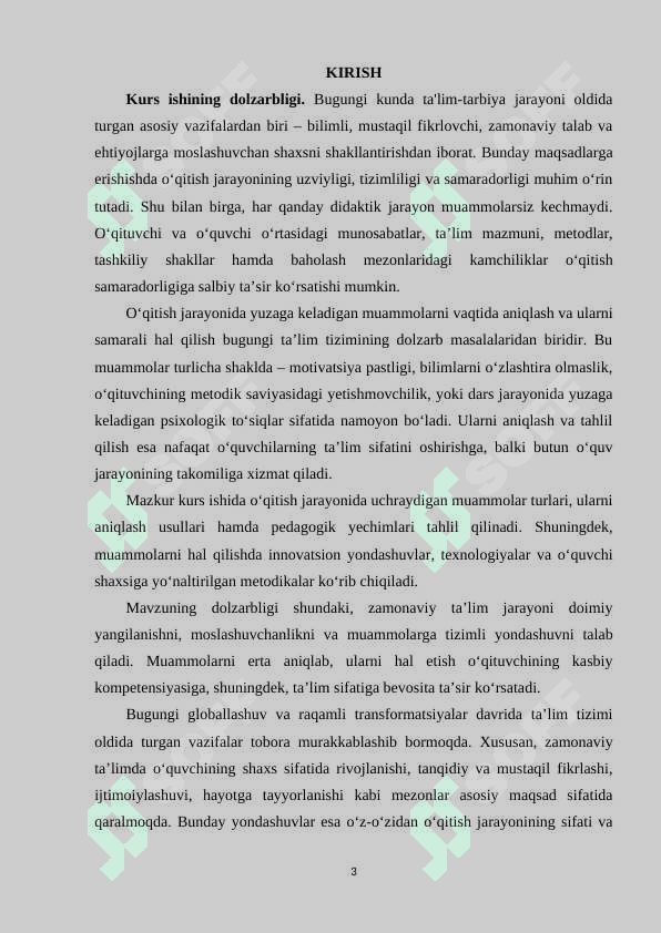 O‘qitish jarayonida muammolarni aniqlash va hal qilish 3