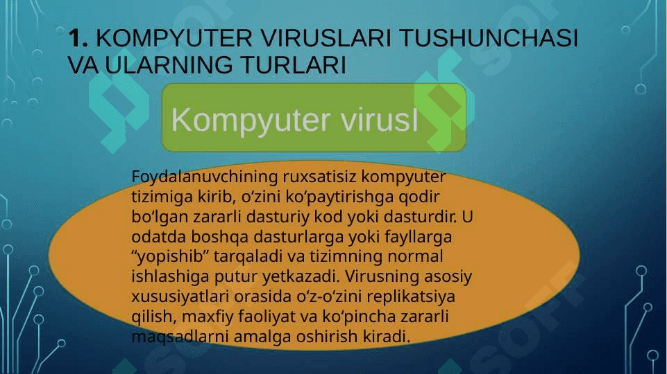 Virusning kompyuterga tushish sabablari va undan himoya qilish usullarini o’rganish. 3