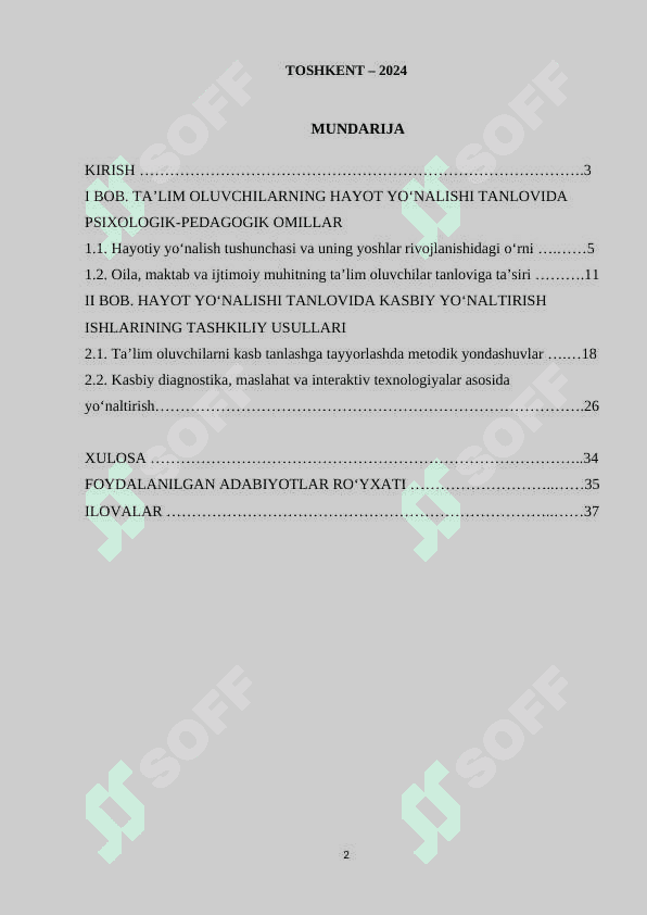 Ta'lim oluvchilarni xayot yo'nalishlari tanlovini professional aniqlash. kurs ishi.docx 2