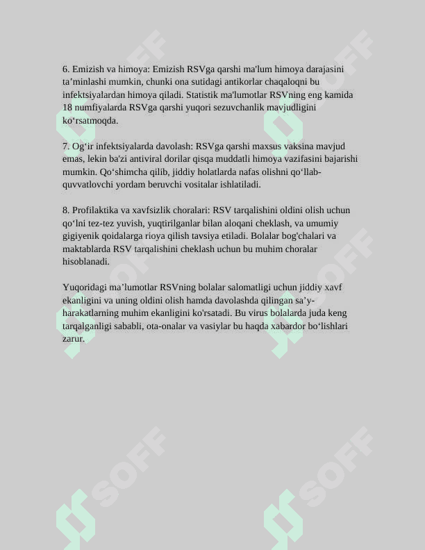 QORAMOLLARNING RESPIRATOR SINSITIAL VIRUSI 4