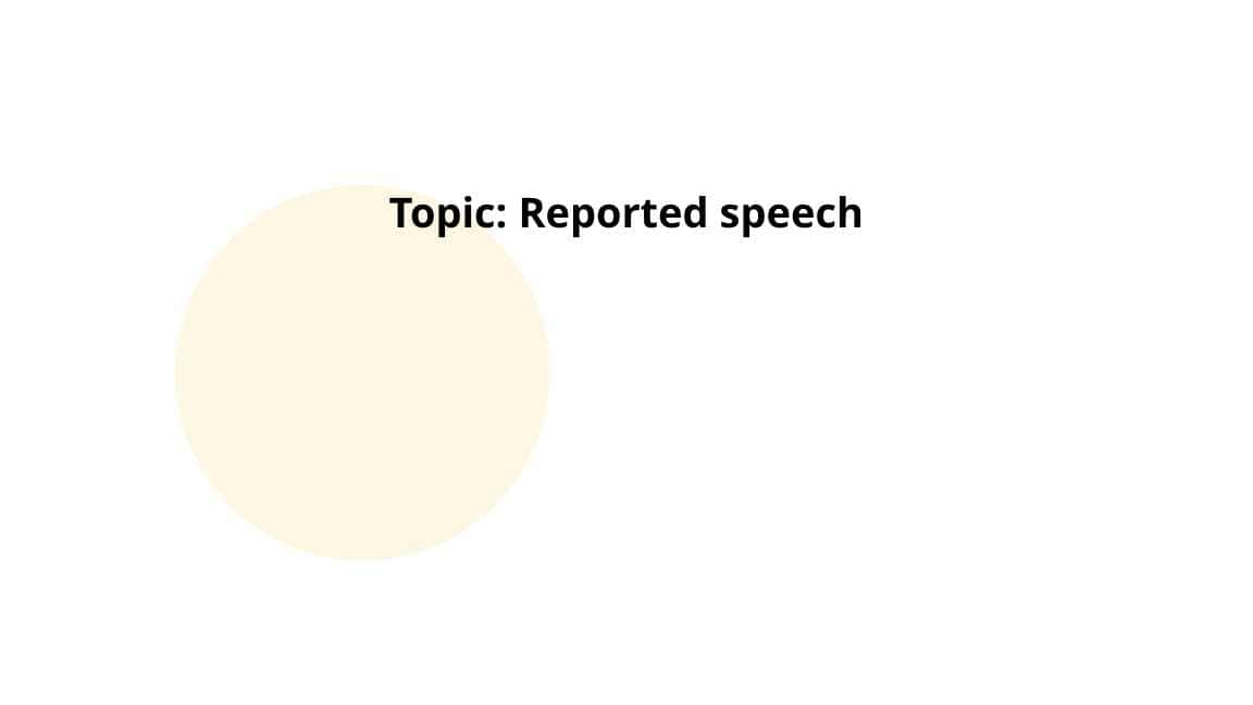 Reported speech