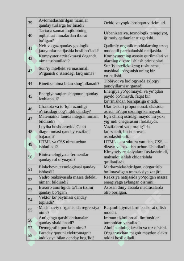 Aralash savollar 3