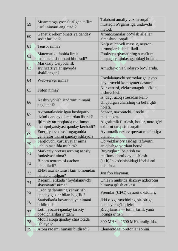 Aralash savollar 4