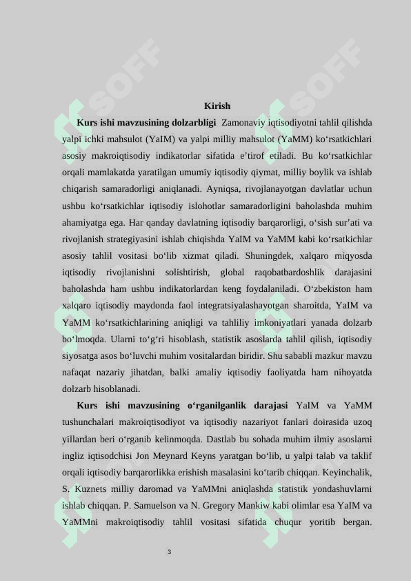 YaMM va YaIM, ularni hisoblash usullari kurs ishi 3
