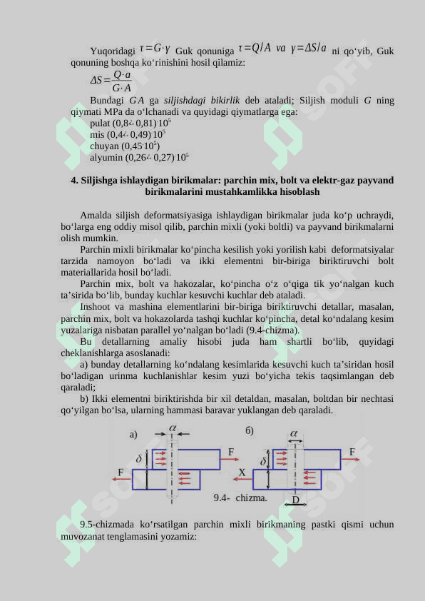 Siljishda kuchlanish va deformatsiya 4