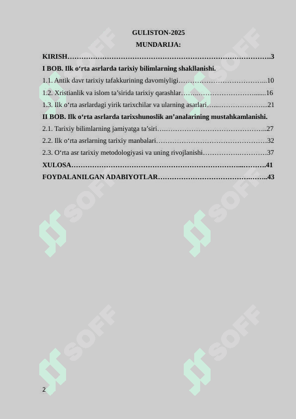 Ilk oʻrta asrlarda tarixiy bilimlarning rivojlanishi 2