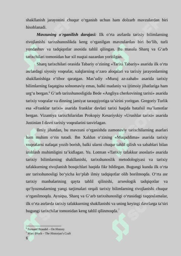Ilk oʻrta asrlarda tarixiy bilimlarning rivojlanishi 6