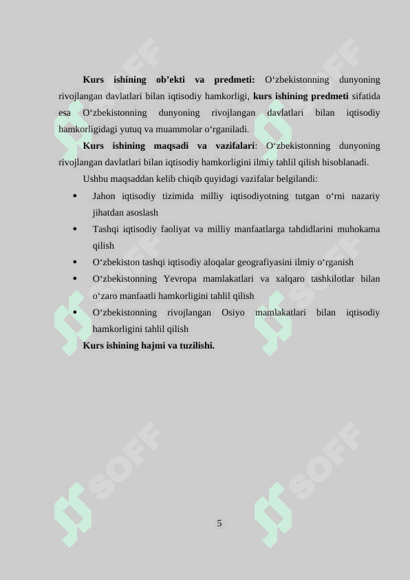 O‘zbekistonning dunyoning rivojlangan davlatlari bilan iqtisodiy hamkorligi 5