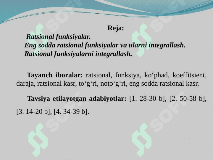 Ratsional funksiyalarni integrallash 2