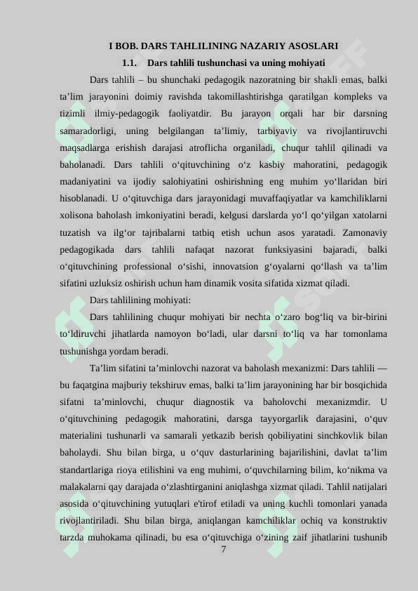 Darslarni tahlil etish turlari va metodikasi 5