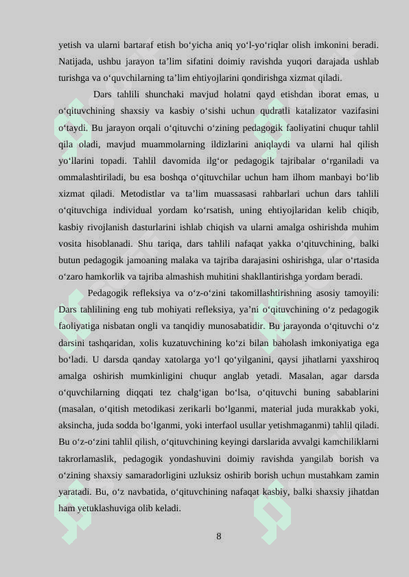 Darslarni tahlil etish turlari va metodikasi 6