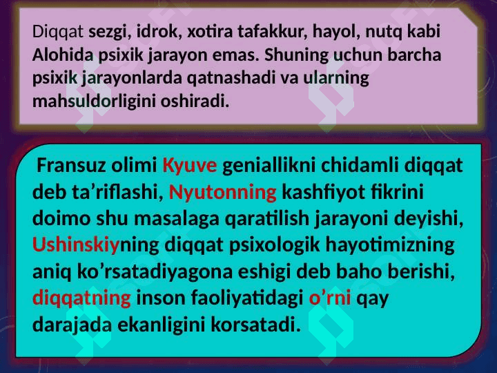 Diqqatning rivojlanishi 4