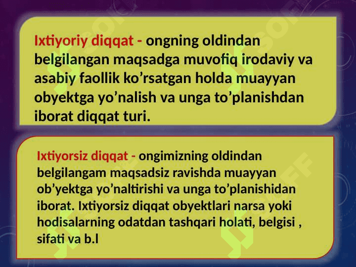 Diqqatning rivojlanishi 6