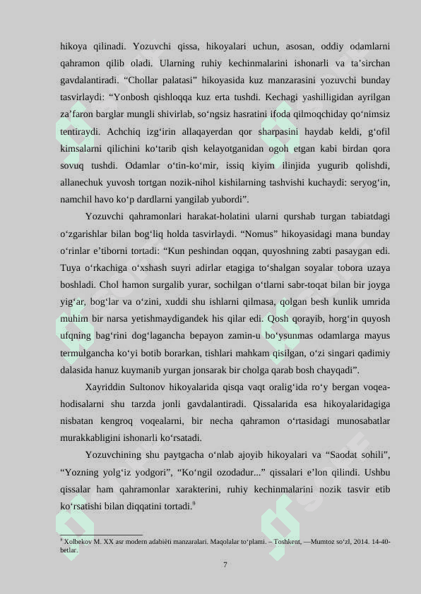 Xayriddin Sultonov asarlarida tarixiylik va zamonaviylik 8