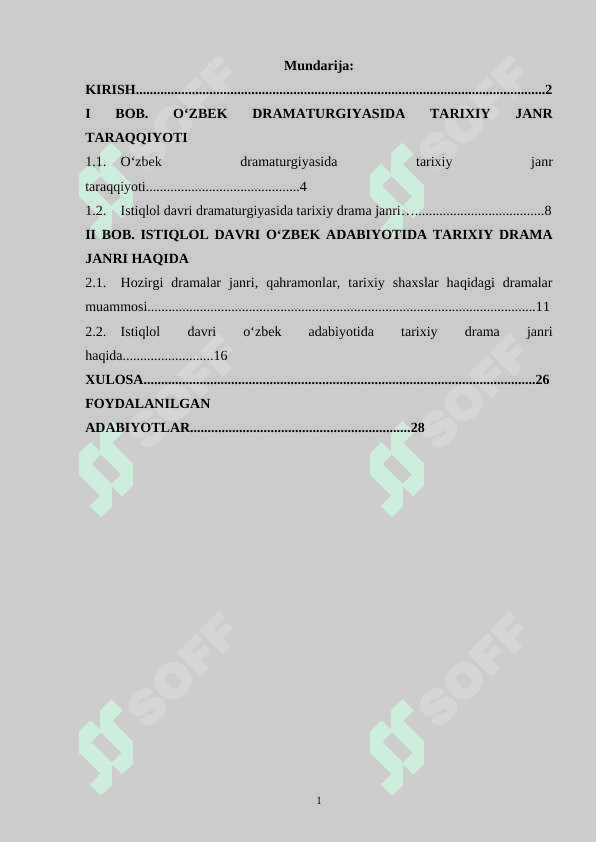 Istiqlol davri dramaturgiyasida tarixiy drama janri 2