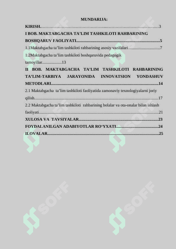 MAKTABGACHA TA’LIM TASHKILOTI rahbari va uning faoliyati 2