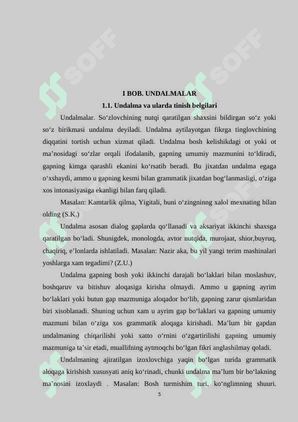 Gap boʻlaklari sanalmaydigan birliklar (soʻz va birikmalar) 5