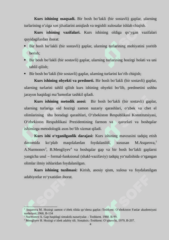 Bir bosh bo‘lakli gaplar 4