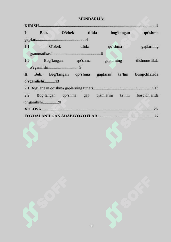 Bogʻlangan qoʻshma gaplar va ularning ta’lim bosqichlarida oʻrganilishi 3